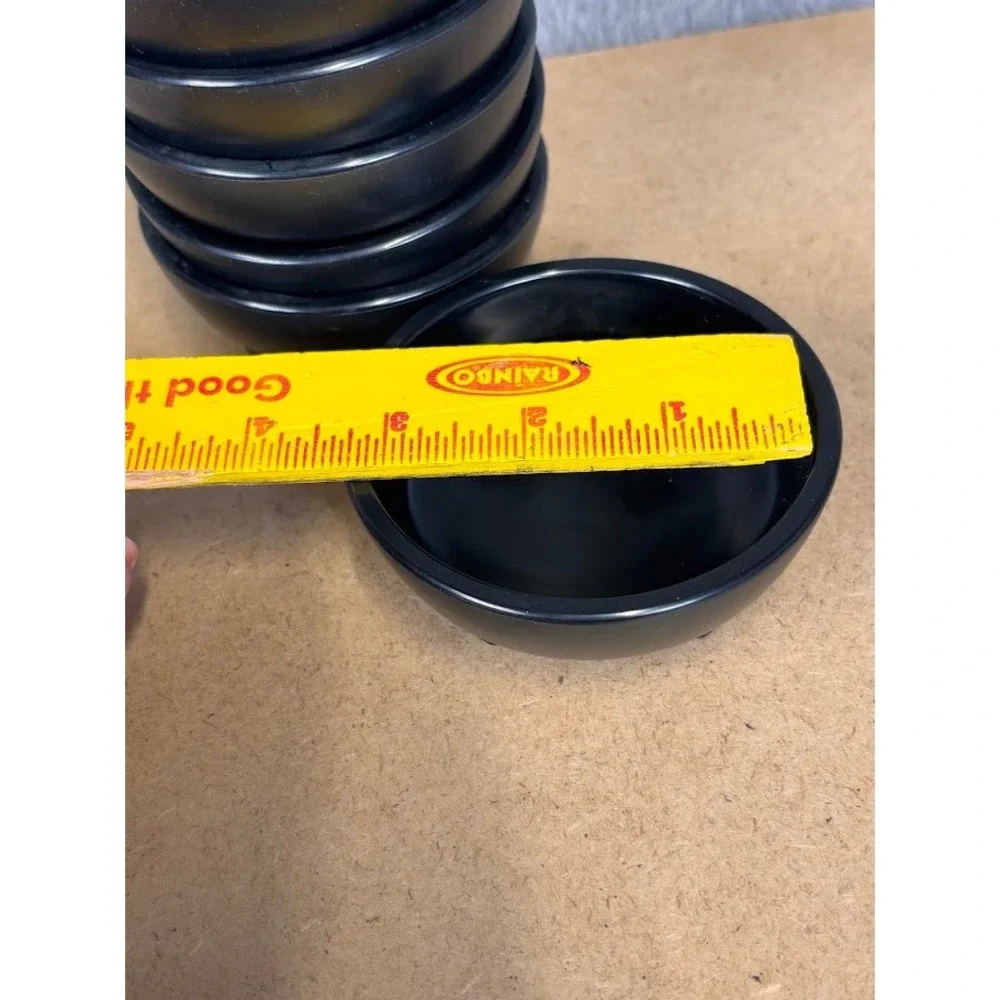 Black Melamine 3in Footed Ramekin Dipping Bowls Set of 6 Gessner Products 0354